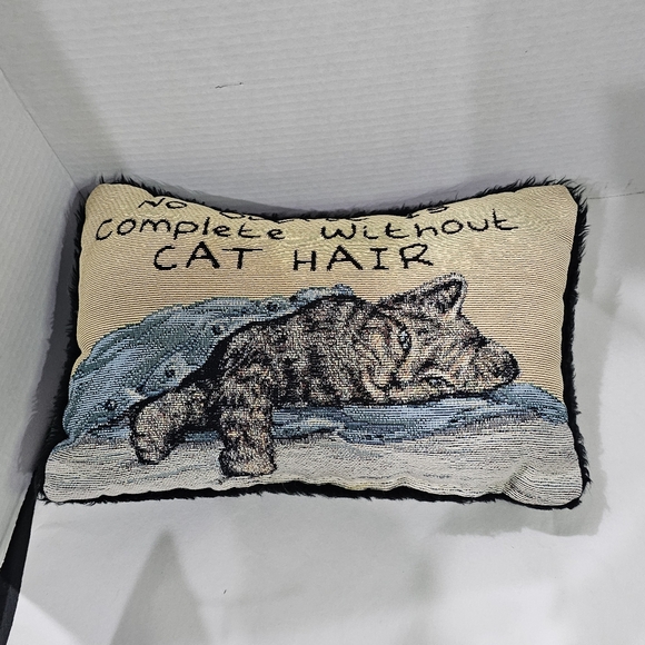 No Outfit Is Complete Without Cat Hair Pillow 12x8 Manual Woodworkers and Weave - Picture 7 of 10